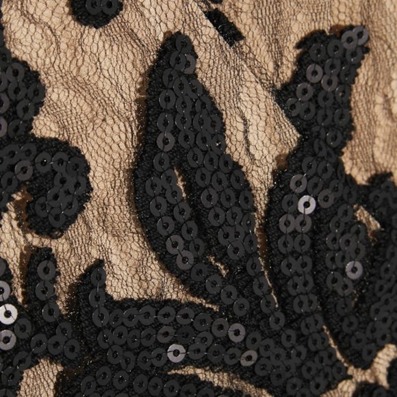 NWOT Diane von Furstenberg Elle Wrap Black Sequin Embellished Lace Gown - Picture 5 of 6